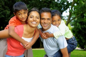 Indian Family outdoors